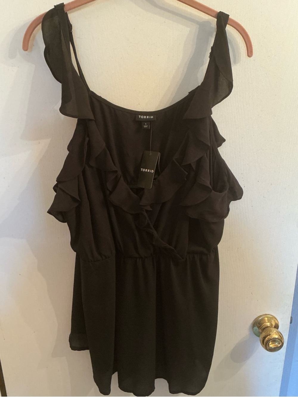 torrid Black Ruffle Camisole Tank Top